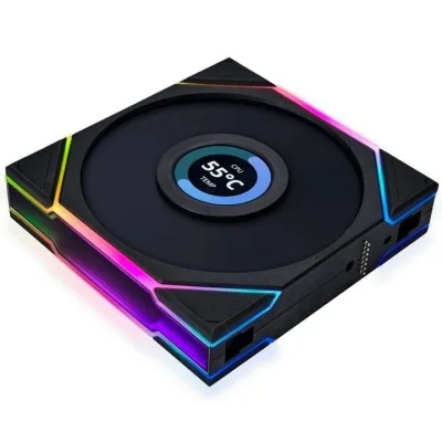LIAN LI UNI FAN TL Wireless LCD Reverse Blade 120mm ARGB Case Fans with 1.6&rdquo; LCD Screen (3 Pack) - Black